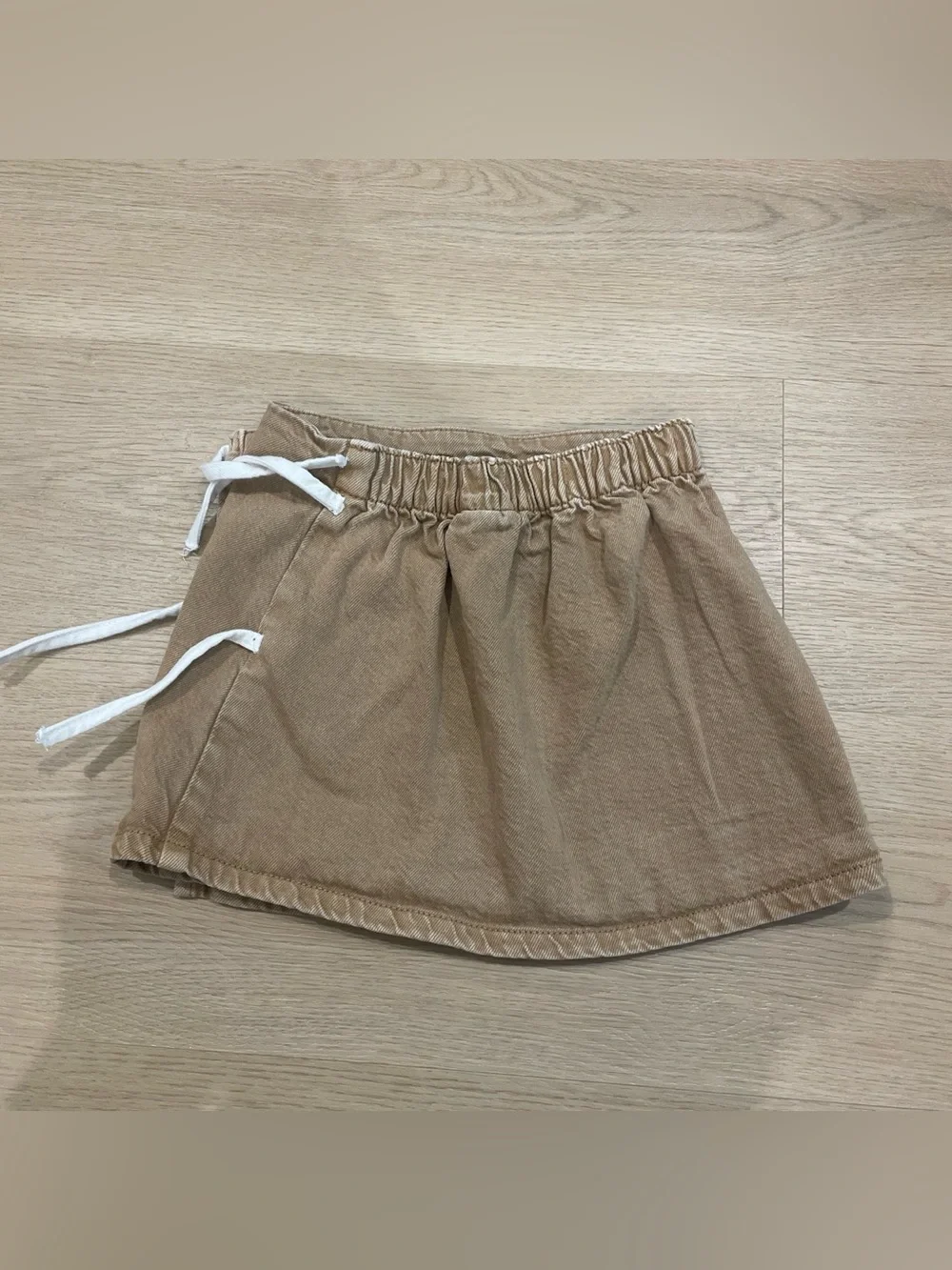 Zara tan drawstring skirt